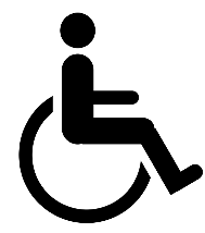 Pictogramme personne handicapée - Accessibilité à la formation Ressources Académie